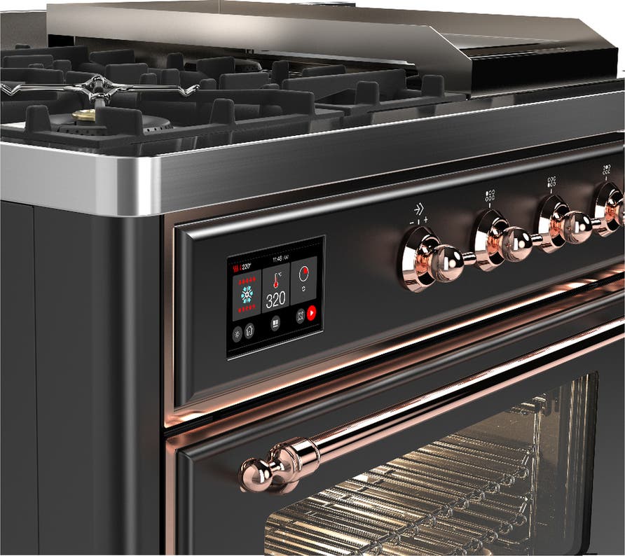 Ilve UM48FSNR3MGPLP Matte Graphite With Copper Trim, Liquid Propane