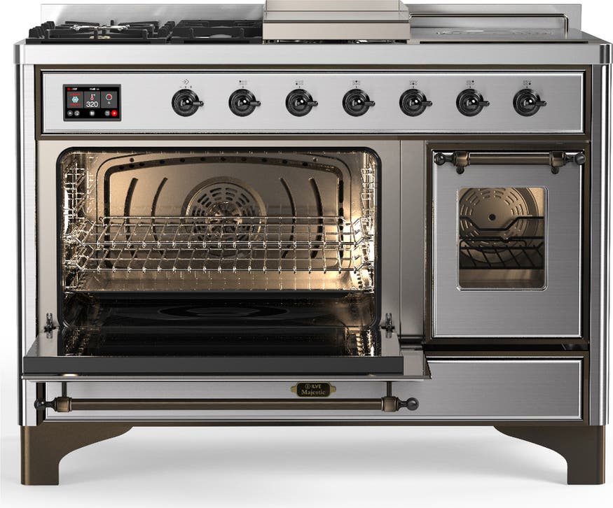 Ilve UM48FSNR3SSB Stainless Steel With Burnished Trim, Natural Gas