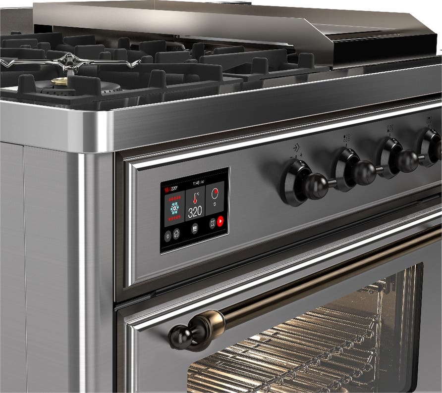Ilve UM48FSNR3SSBLP Stainless Steel With Burnished Trim, Liquid Propan...