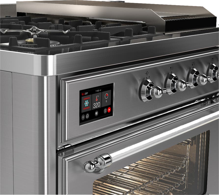 Ilve UM48FSNR3SSC Stainless Steel With Chrome Trim, Natural Gas