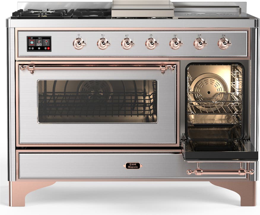 Ilve UM48FSNR3SSP Stainless Steel With Copper Trim, Natural Gas