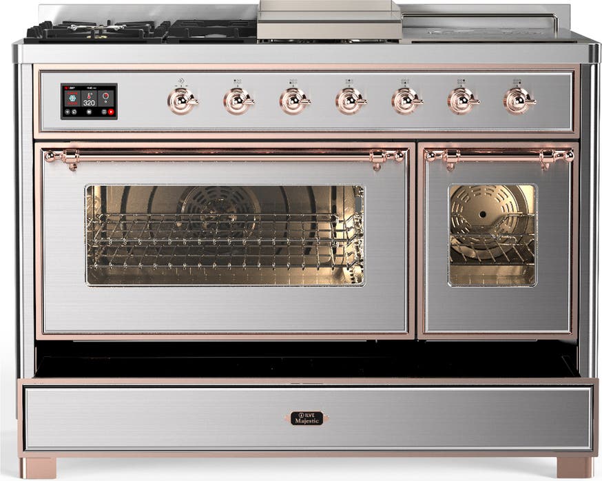 Ilve UM48FSNR3SSP Stainless Steel With Copper Trim, Natural Gas