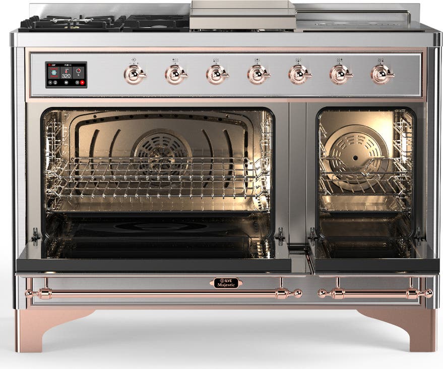Ilve UM48FSNR3SSPLP Stainless Steel With Copper Trim, Liquid Propane