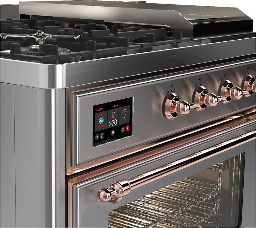Ilve UM48FSNR3SSPLP Stainless Steel With Copper Trim, Liquid Propane