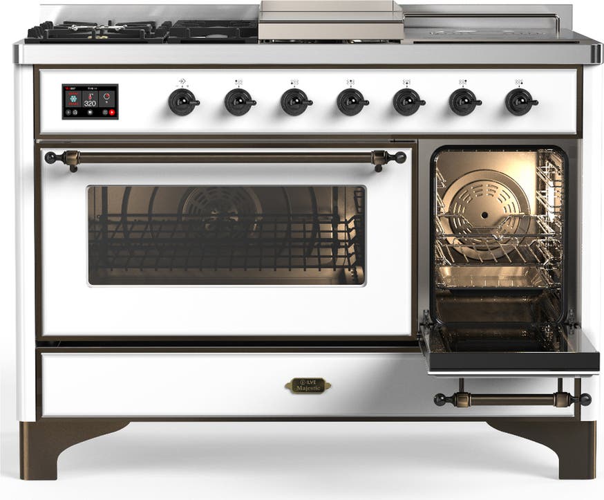 Ilve UM48FSNR3WHB White With Burnished Trim, Natural Gas