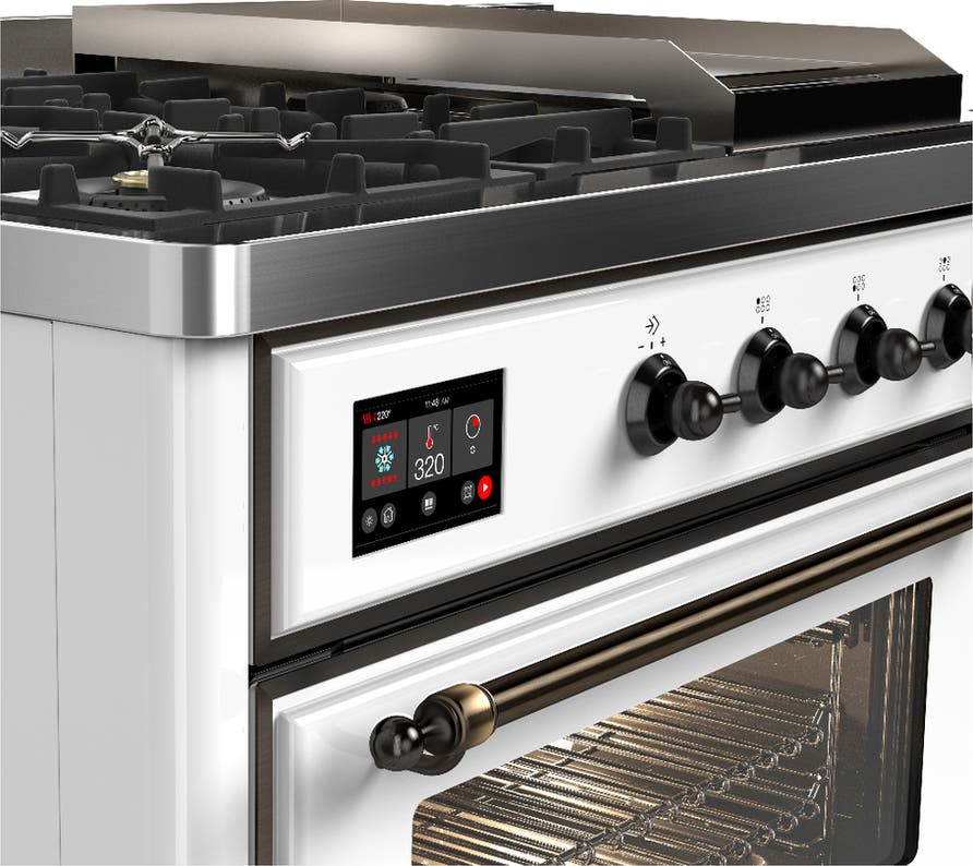 Ilve UM48FSNR3WHB White With Burnished Trim, Natural Gas
