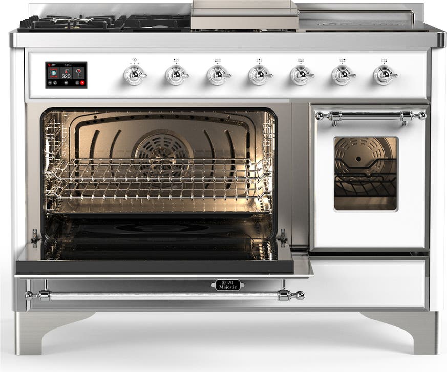 Ilve UM48FSNR3WHC White With Chrome Trim, Natural Gas