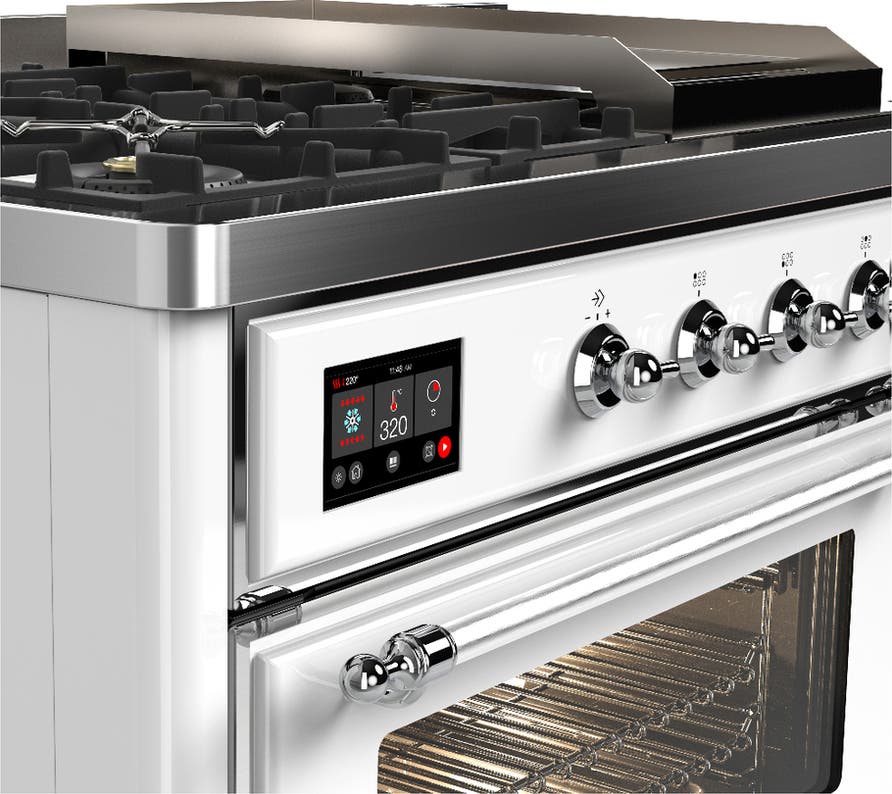 Ilve UM48FSNR3WHCLP White With Chrome Trim, Liquid Propane