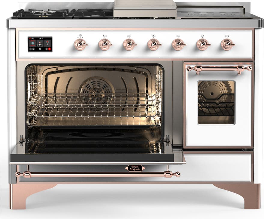 Ilve UM48FSNR3WHP White With Copper Trim, Natural Gas