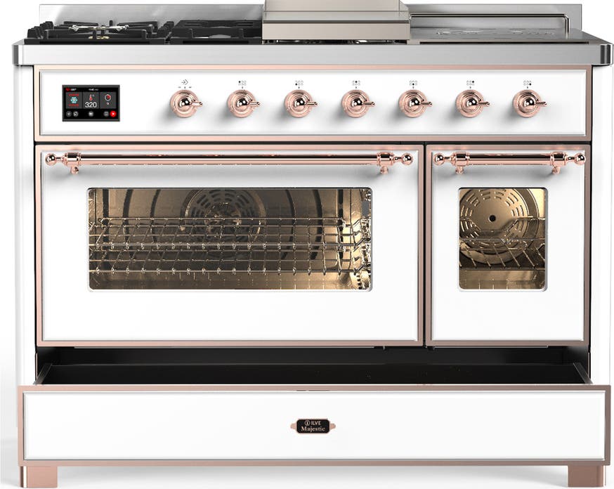 Ilve UM48FSNR3WHPLP White With Copper Trim, Liquid Propane