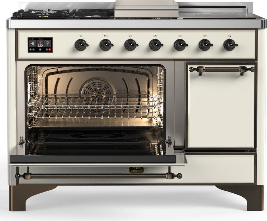 Ilve UM48FSQNR3AWB Antique White With Burnished Trim, Natural Gas