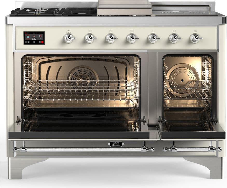 Ilve UM48FSQNR3AWCLP Antique White With Chrome Trim, Liquid Propane