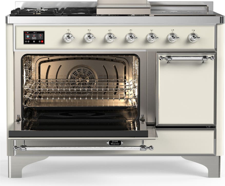 Ilve UM48FSQNR3AWCLP Antique White With Chrome Trim, Liquid Propane