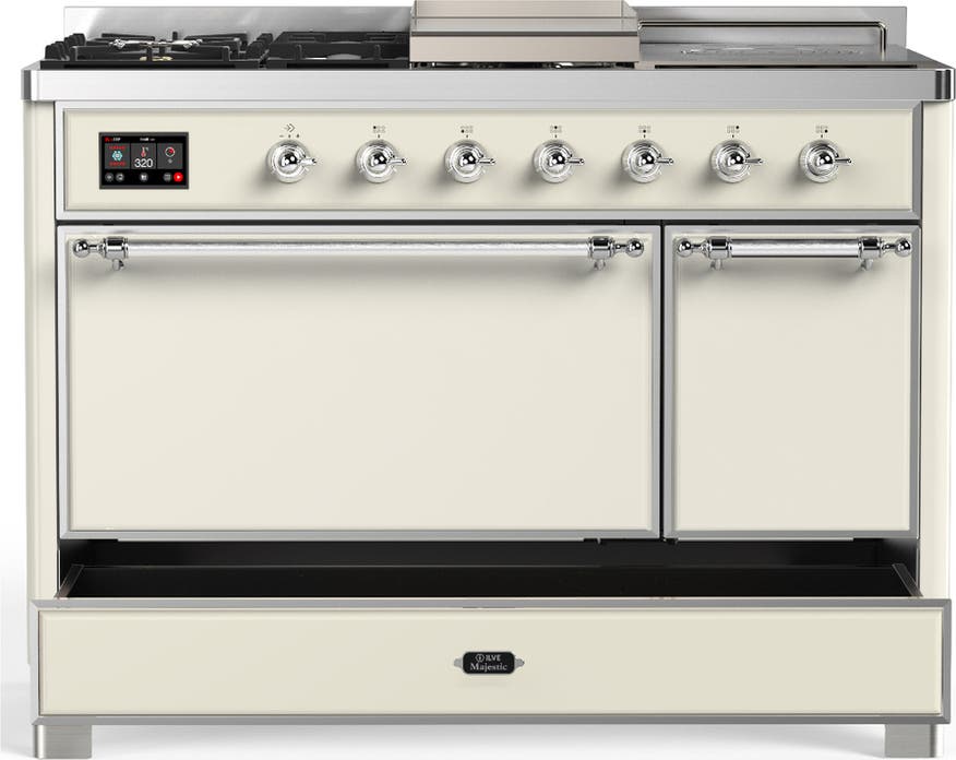 Ilve UM48FSQNR3AWCLP Antique White With Chrome Trim, Liquid Propane