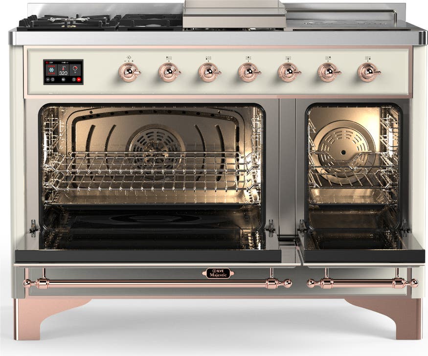Ilve UM48FSQNR3AWP Antique White With Copper Trim, Natural Gas