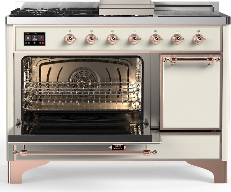 Ilve UM48FSQNR3AWPLP Antique White With Copper Trim, Liquid Propane