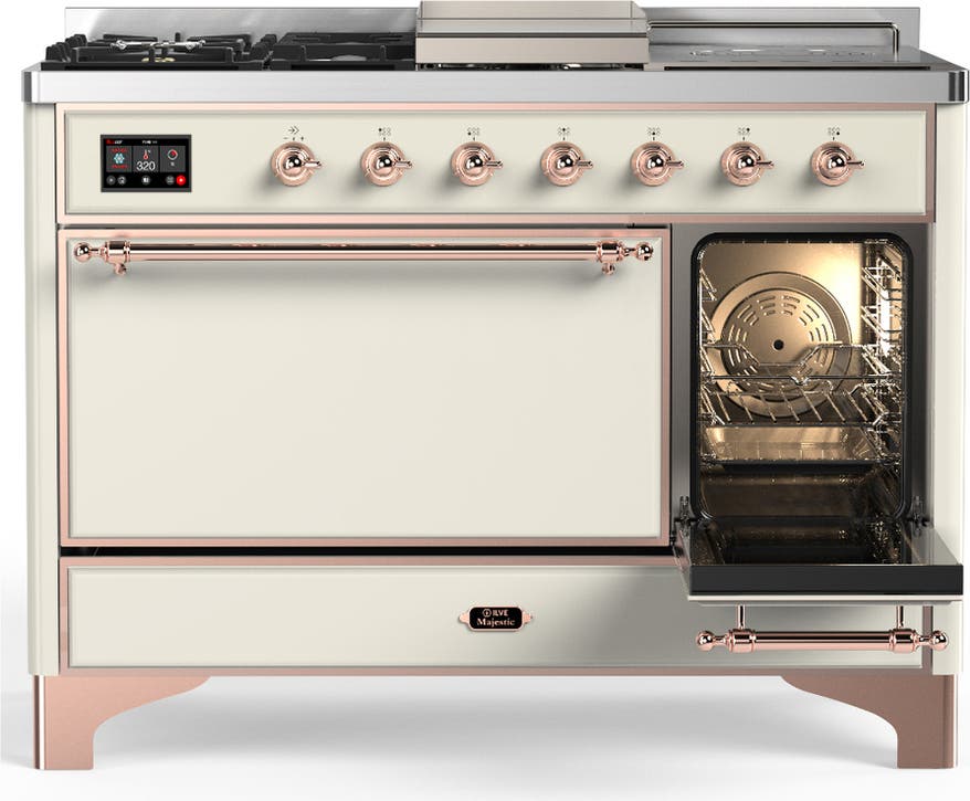 Ilve UM48FSQNR3AWPLP Antique White With Copper Trim, Liquid Propane