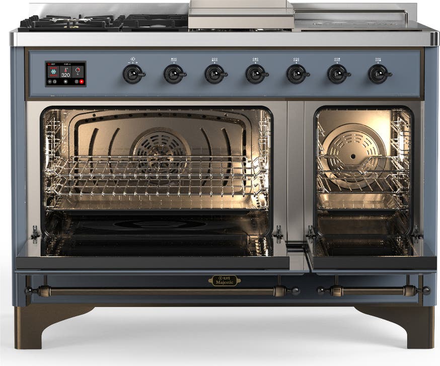 Ilve UM48FSQNR3BGB Blue Grey With Burnished Trim, Natural Gas