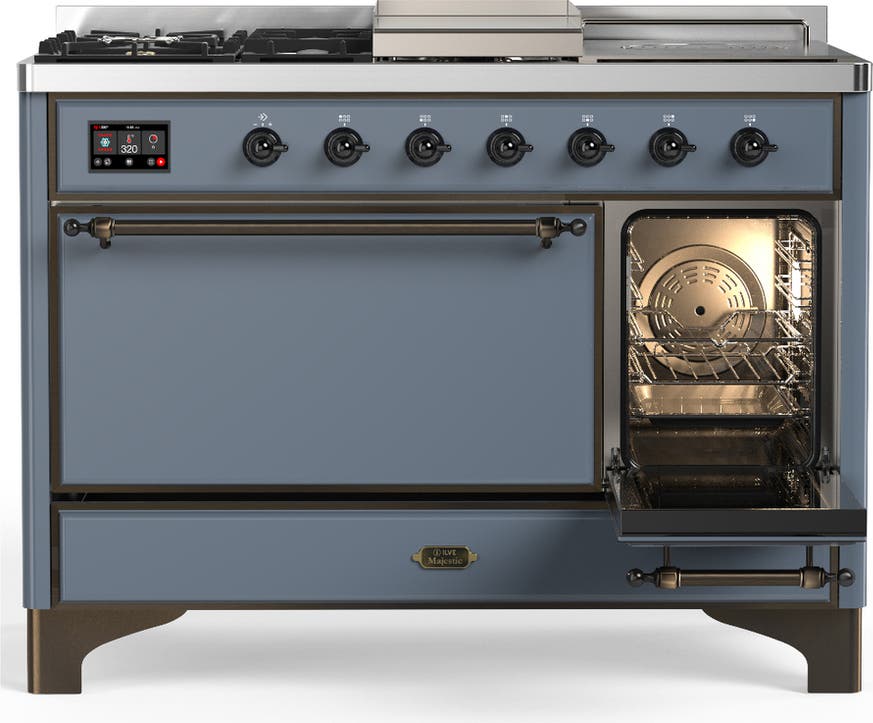 Ilve UM48FSQNR3BGB Blue Grey With Burnished Trim, Natural Gas