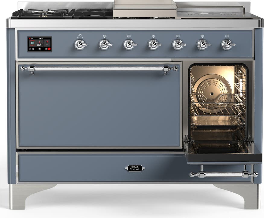 Ilve UM48FSQNR3BGC Blue Grey With Chrome Trim, Natural Gas
