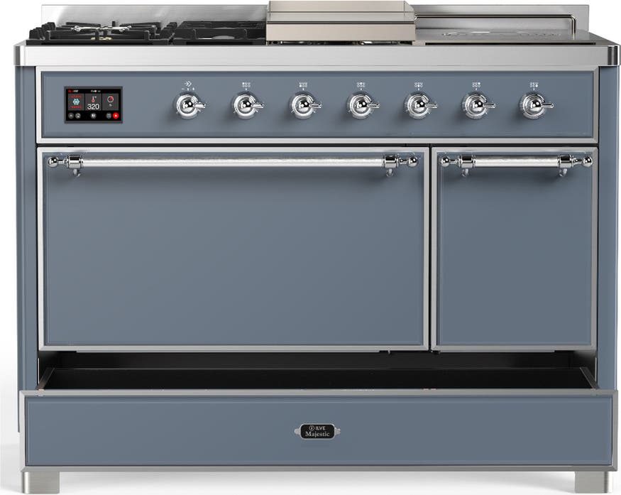 Ilve UM48FSQNR3BGC Blue Grey With Chrome Trim, Natural Gas