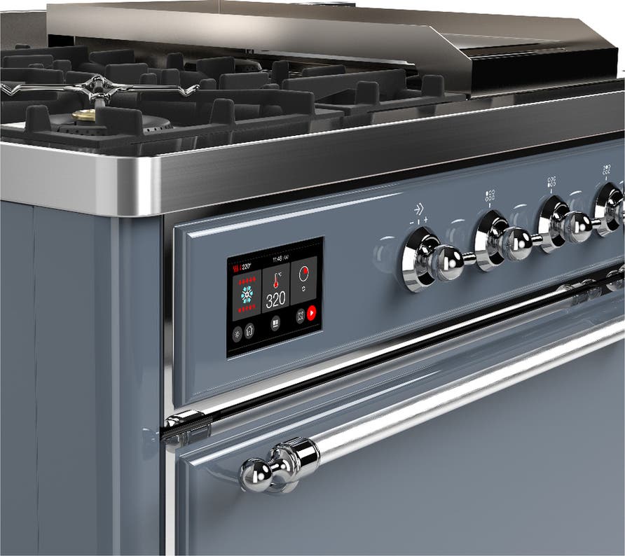 Ilve UM48FSQNR3BGCLP Blue Grey With Chrome Trim, Liquid Propane