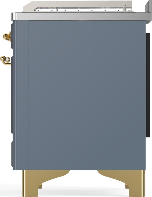 Ilve UM48FSQNR3BGGLP Blue Grey With Brass Trim, Liquid Propane