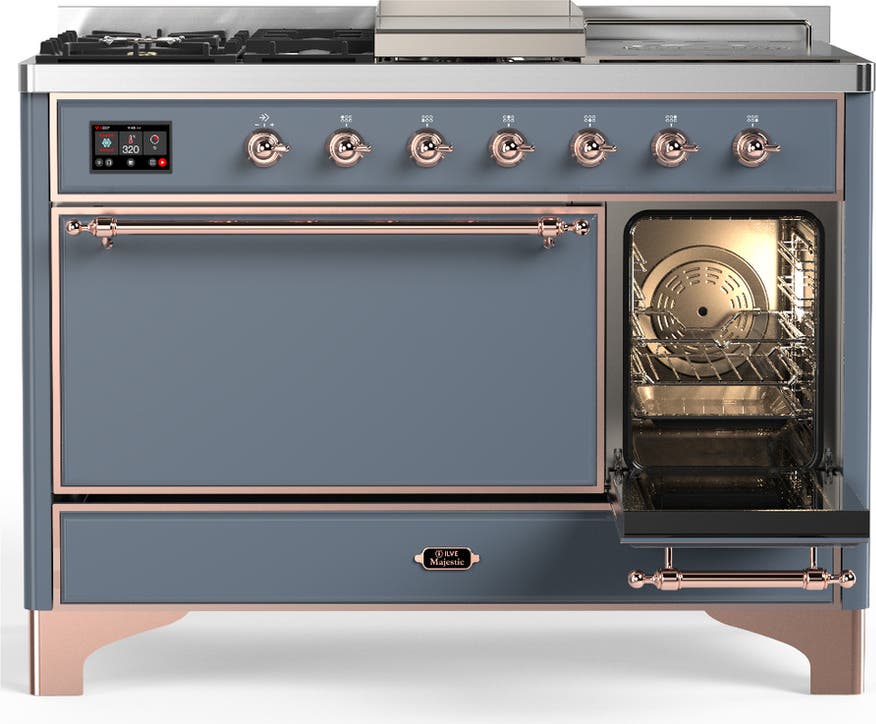 Ilve UM48FSQNR3BGPLP Blue Grey With Copper Trim, Liquid Propane
