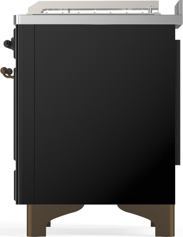 Ilve UM48FSQNR3BKB Glossy Black With Burnished Trim, Natural Gas