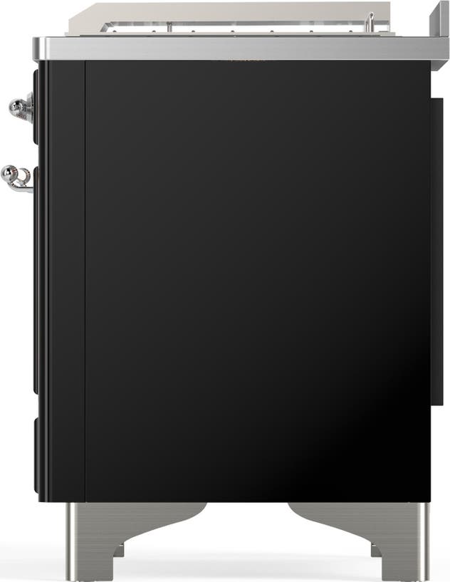 Ilve UM48FSQNR3BKCLP Glossy Black With Chrome Trim, Liquid Propane