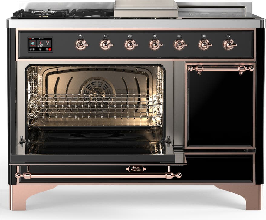 Ilve UM48FSQNR3BKP Glossy Black With Copper Trim, Natural Gas
