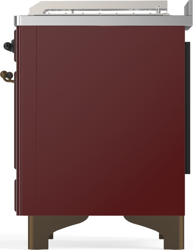 Ilve UM48FSQNR3BUB Burgundy With Burnished Trim, Natural Gas