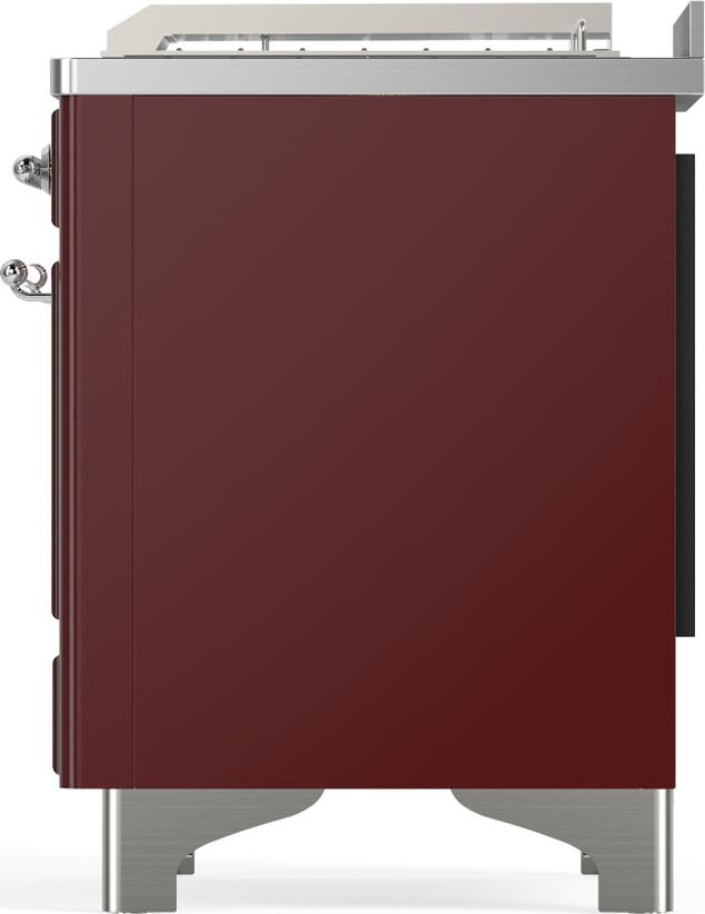 Ilve UM48FSQNR3BUC Burgundy With Chrome Trim, Natural Gas