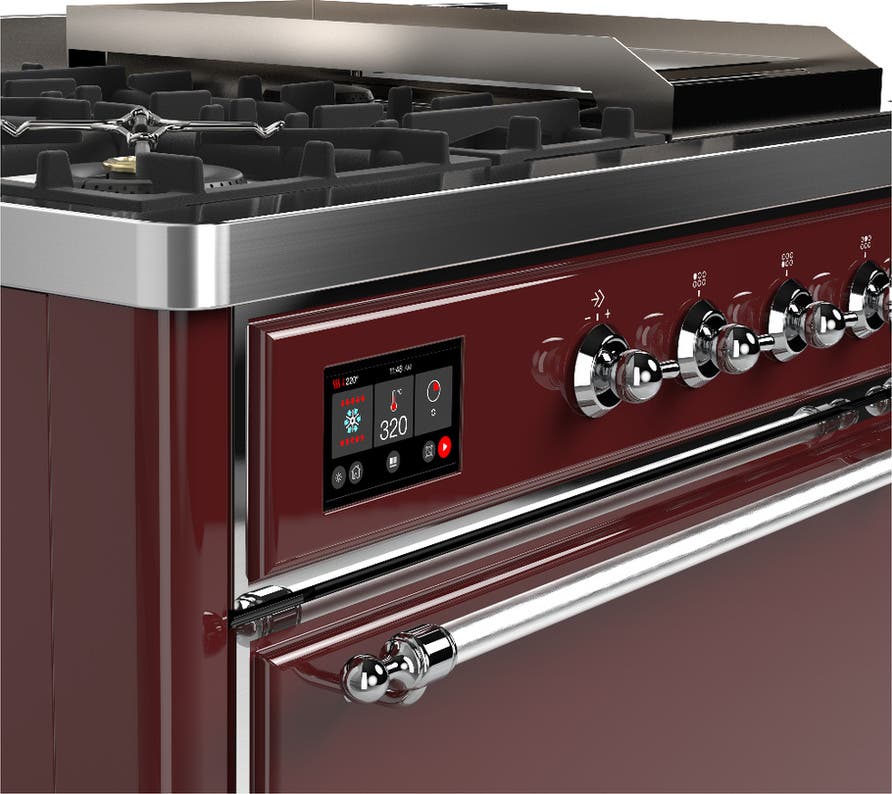 Ilve UM48FSQNR3BUCLP Burgundy With Chrome Trim, Liquid Propane