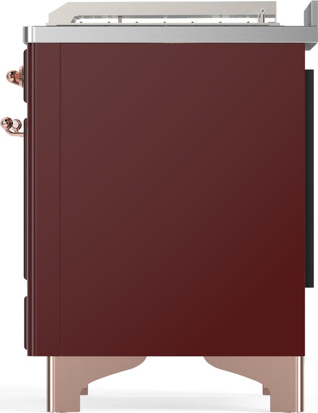 Ilve UM48FSQNR3BUPLP Burgundy With Copper Trim, Liquid Propane