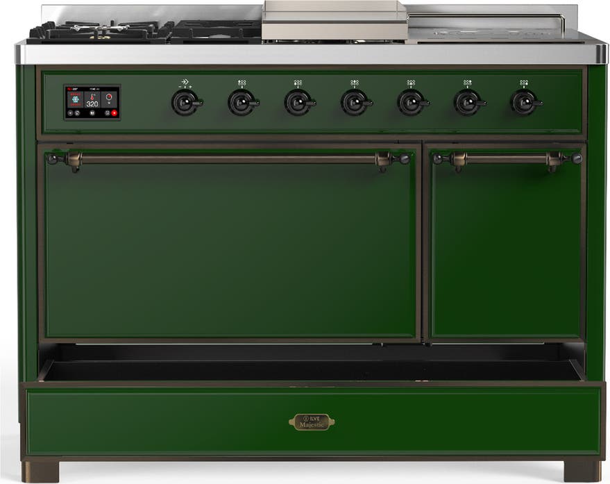 Ilve UM48FSQNR3EGB Emerald Green With Burnished Trim, Natural Gas