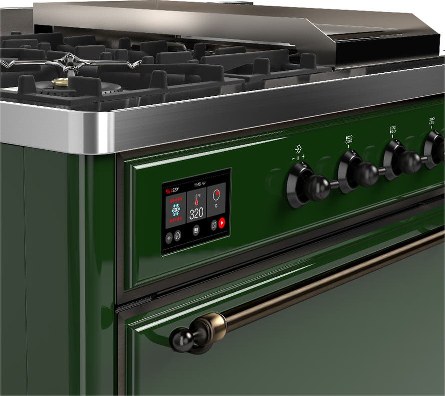Ilve UM48FSQNR3EGB Emerald Green With Burnished Trim, Natural Gas