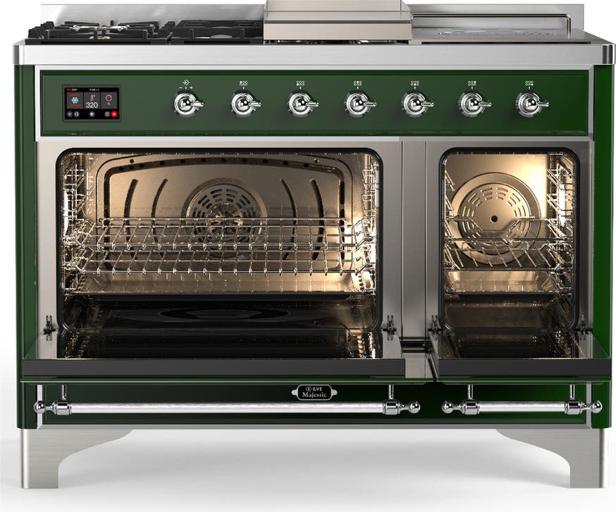 Ilve UM48FSQNR3EGC Emerald Green With Chrome Trim, Natural Gas