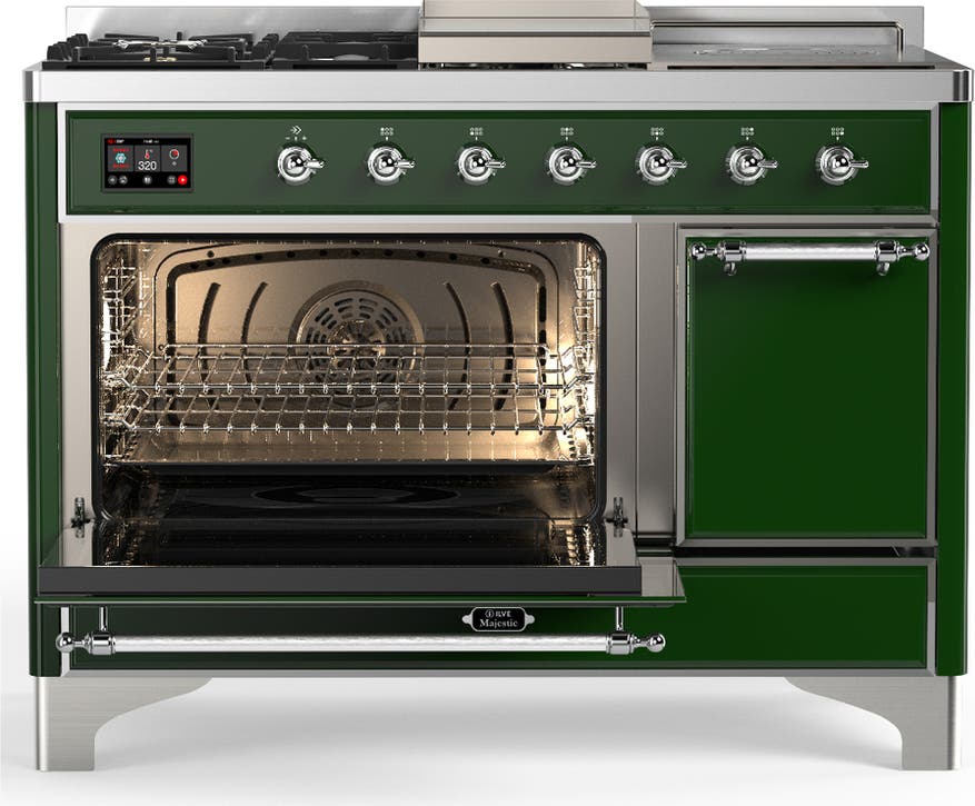Ilve UM48FSQNR3EGC Emerald Green With Chrome Trim, Natural Gas