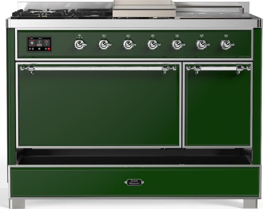 Ilve UM48FSQNR3EGC Emerald Green With Chrome Trim, Natural Gas