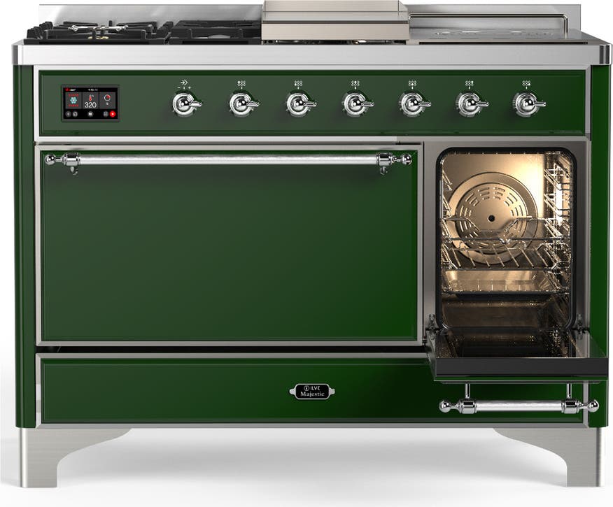 Ilve UM48FSQNR3EGCLP Emerald Green With Chrome Trim, Liquid Propane
