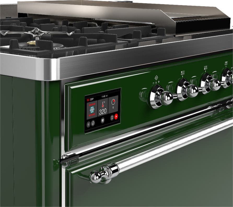 Ilve UM48FSQNR3EGCLP Emerald Green With Chrome Trim, Liquid Propane