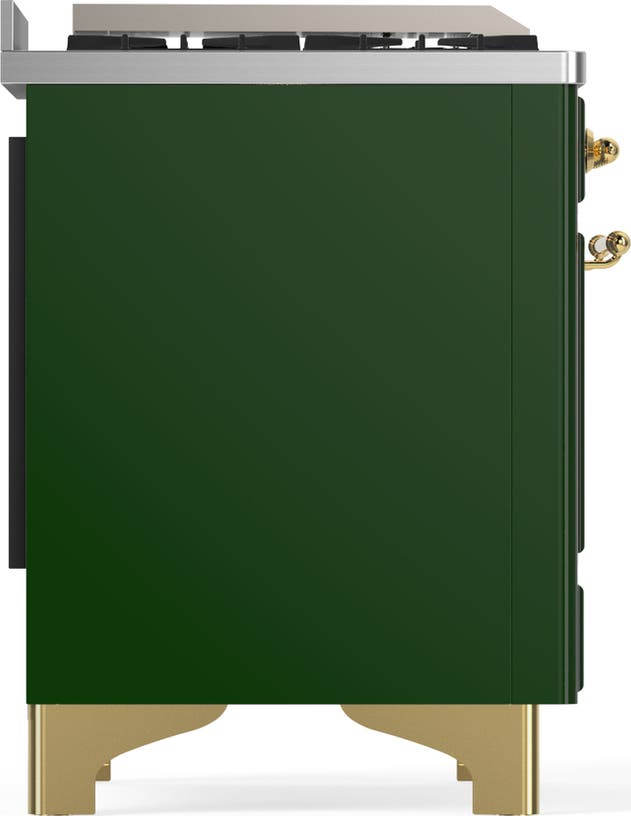 Ilve UM48FSQNR3EGGLP Emerald Green With Brass Trim, Liquid Propane