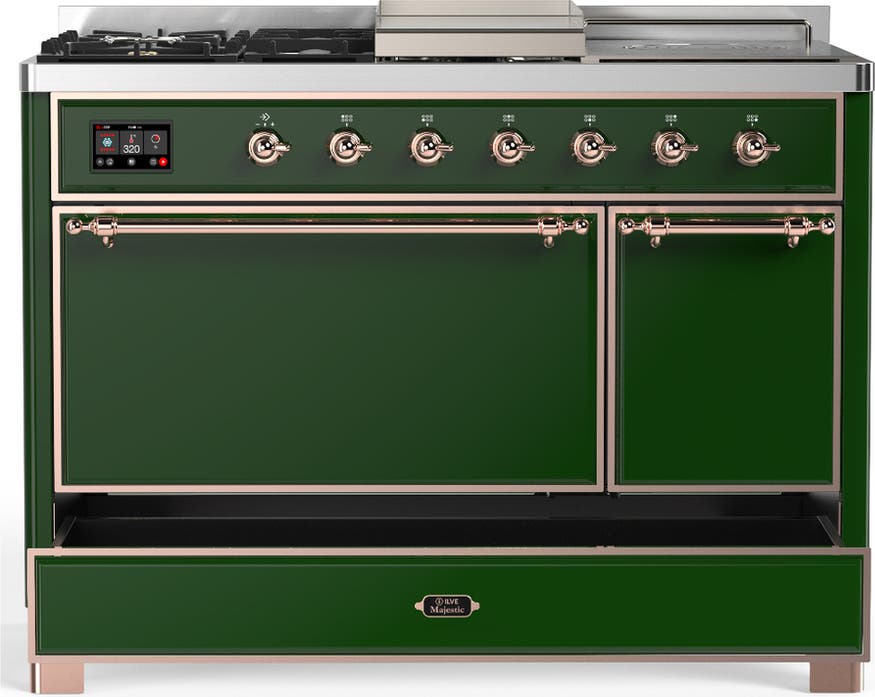 Ilve UM48FSQNR3EGP Emerald Green With Copper Trim, Natural Gas