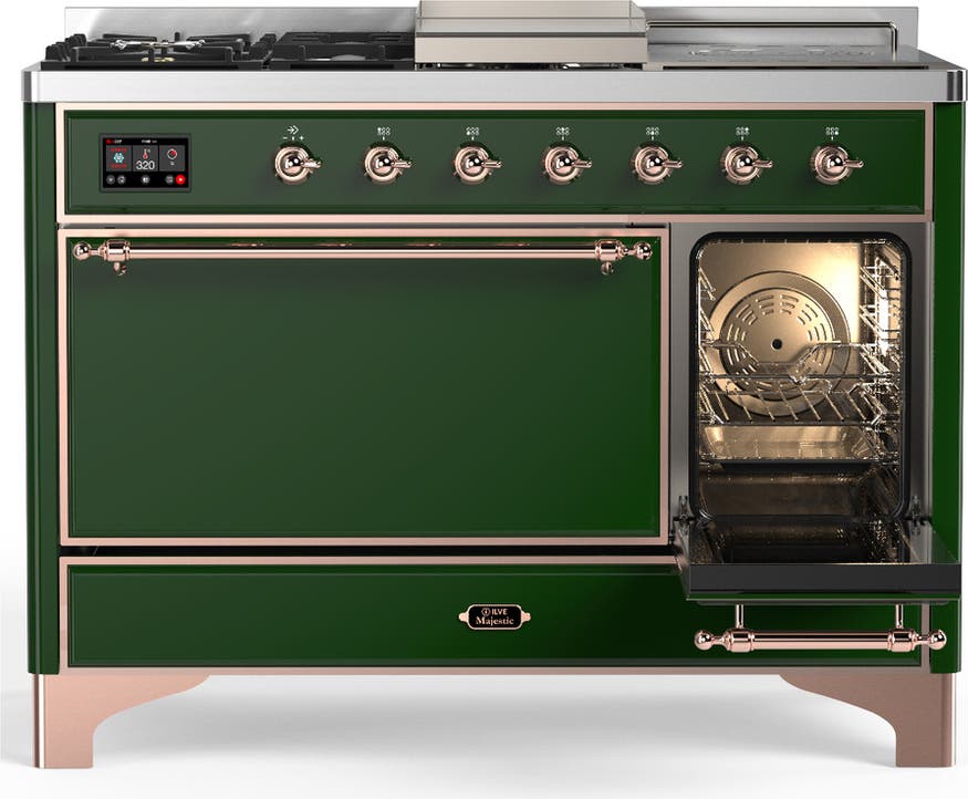 Ilve UM48FSQNR3EGPLP Emerald Green With Copper Trim, Liquid Propane