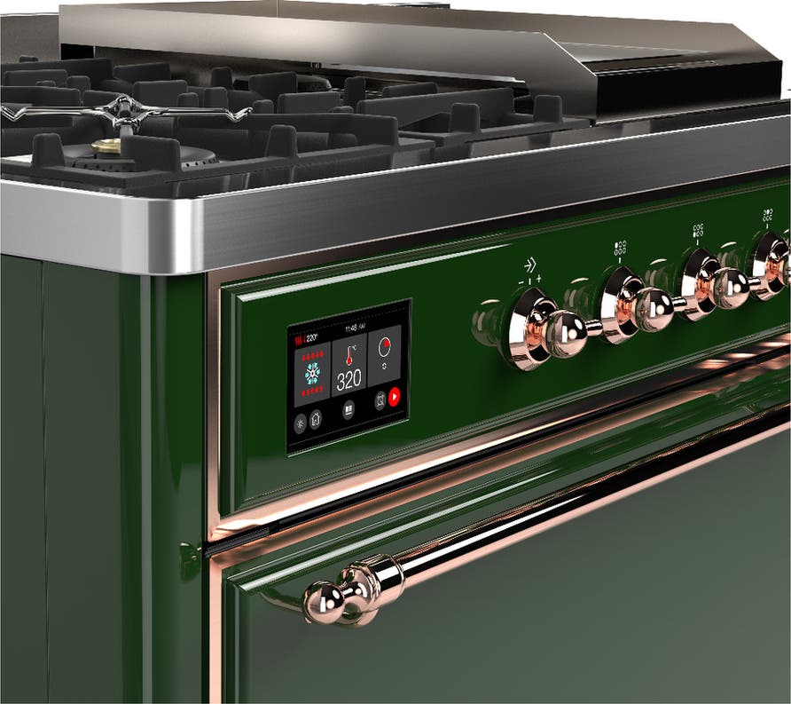 Ilve UM48FSQNR3EGPLP Emerald Green With Copper Trim, Liquid Propane