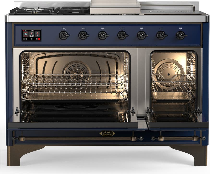 Ilve UM48FSQNR3MBBLP Midnight Blue With Burnished Trim, Liquid Propane
