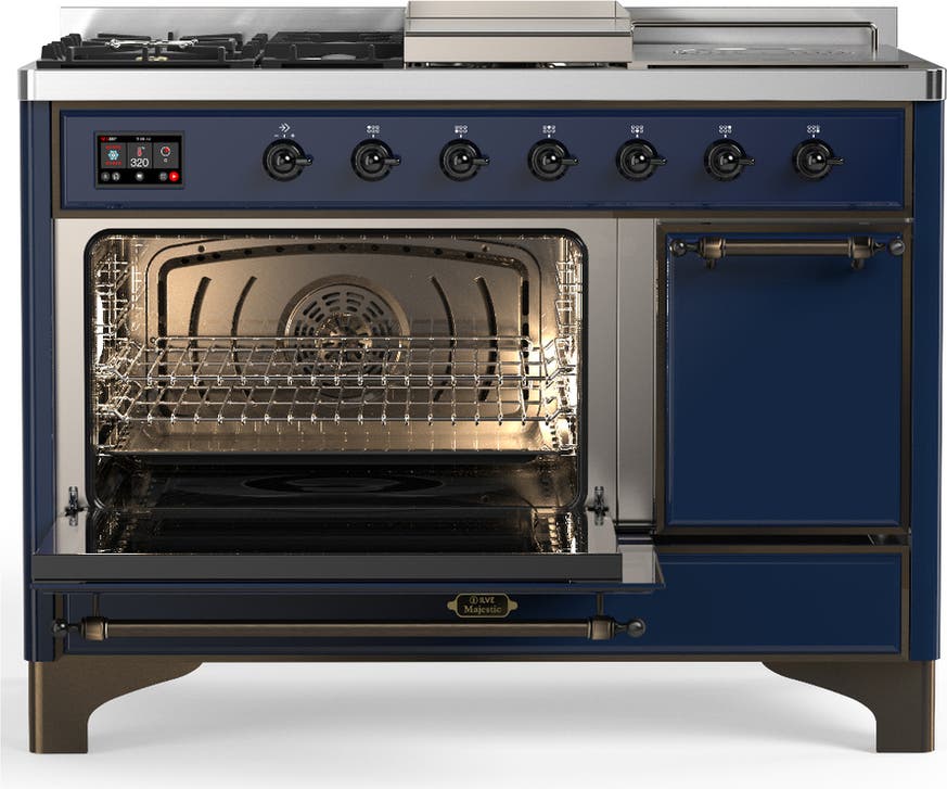 Ilve UM48FSQNR3MBBLP Midnight Blue With Burnished Trim, Liquid Propane