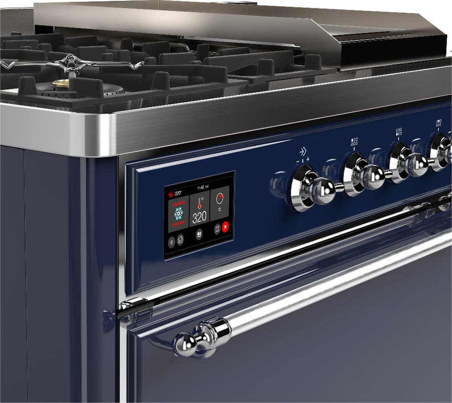 Ilve UM48FSQNR3MBC Midnight Blue With Chrome Trim, Natural Gas
