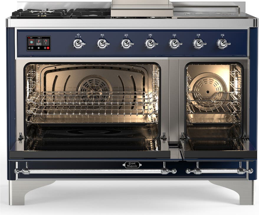 Ilve UM48FSQNR3MBCLP Midnight Blue With Chrome Trim, Liquid Propane